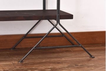 ラフジュ工房オリジナル ディスプレイに活躍する薄型アイアンラック【中】(陳列棚、飾り棚)(3)